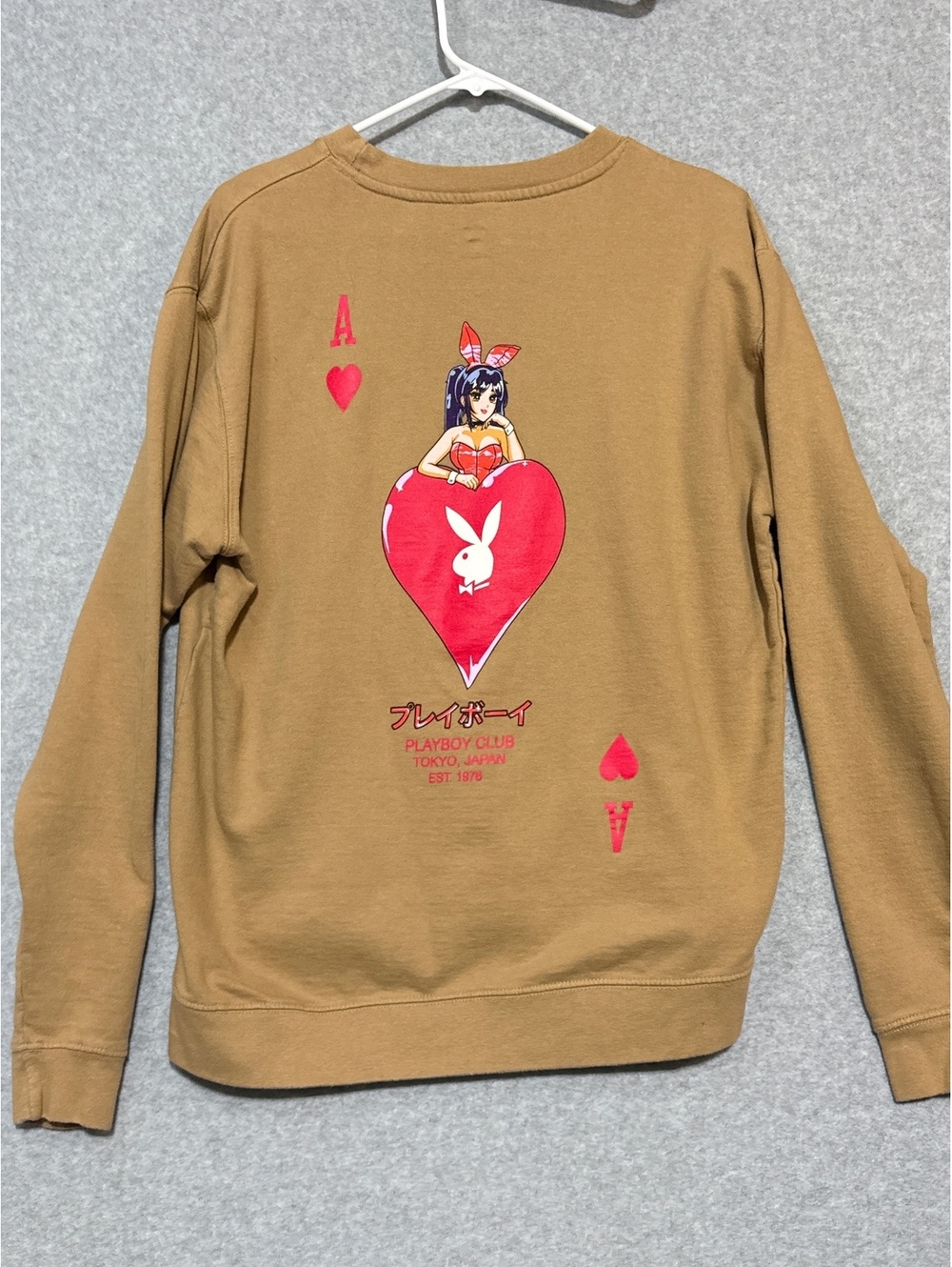 Playboy Club Tokyo Japan Sweatshirt Anime Card Ace Hearts Large
